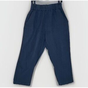 Len Ok Pants XL Linen Elastic Waist Cropped Tapered Lagenlook USA Lounge relaxed